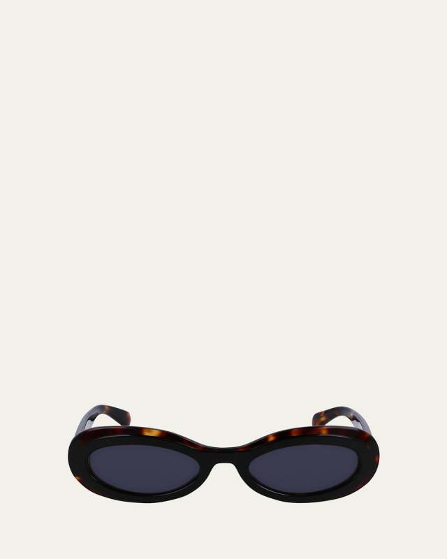 Classic Logo Acetate Oval Sunglasses